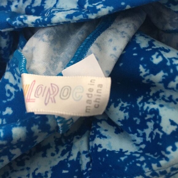 NWT LulaRoe OS Women’s Leggings Blue Pixel Digital Camouflage Sky Cloud One Size - Picture 3 of 3